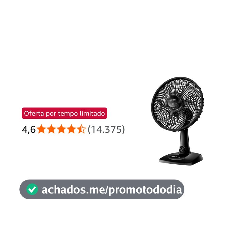 MONDIAL Ventilador de Mesa 30cm Super Power, Preto, 60W, 220V - VSP-30-B