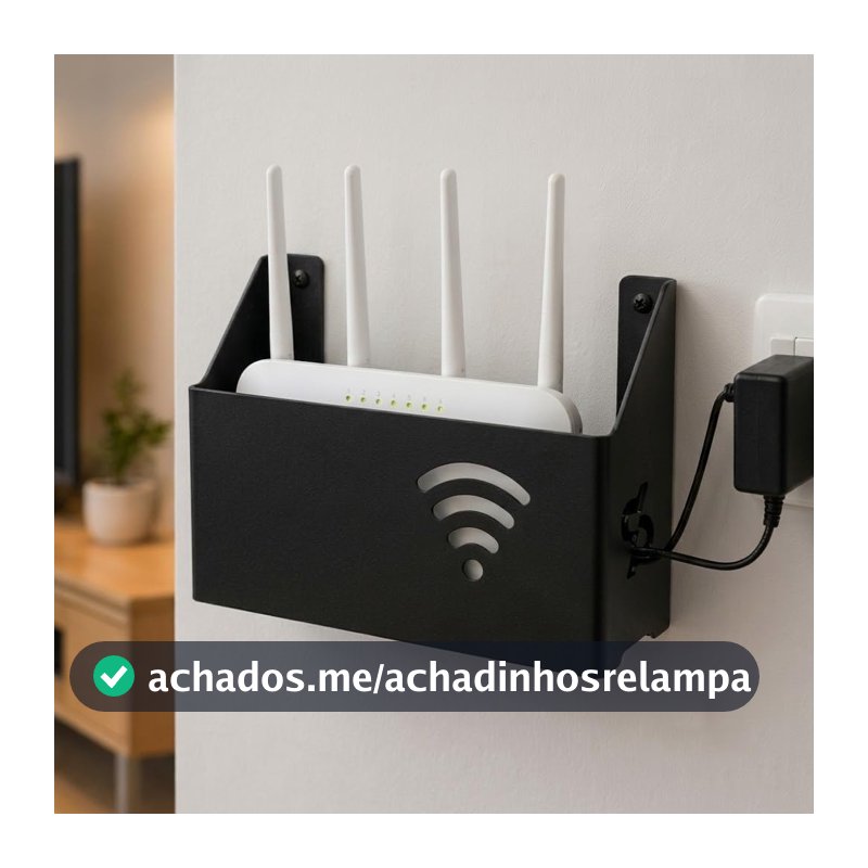 Suporte para Roteador Wi-Fi e Modem de Parede em Aço