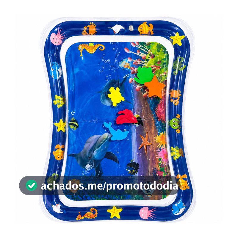 Tapete de Água Sensorial Inflável 69x50cm Temas Variados Aquáticos