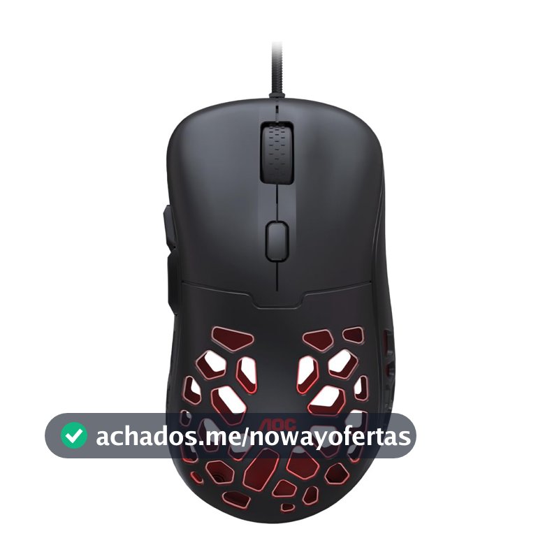 Mouse Gamer AOC GM510 ULTRALEVE 58g 16.000 DPI Pixart 3389 RGB 6 botões Macro Manager