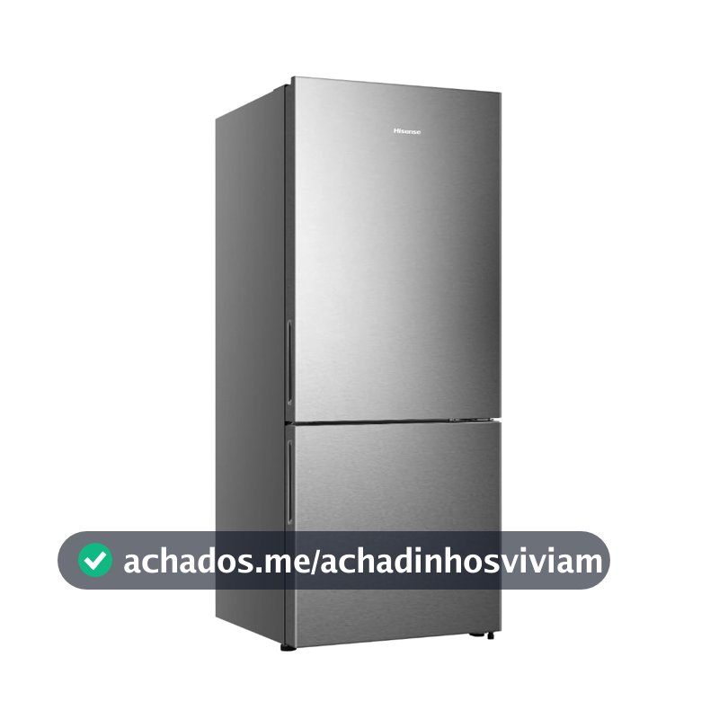 Geladeira Hisense Frost Free Inverse 417L Bottom Freezer RB422 Inox 127V