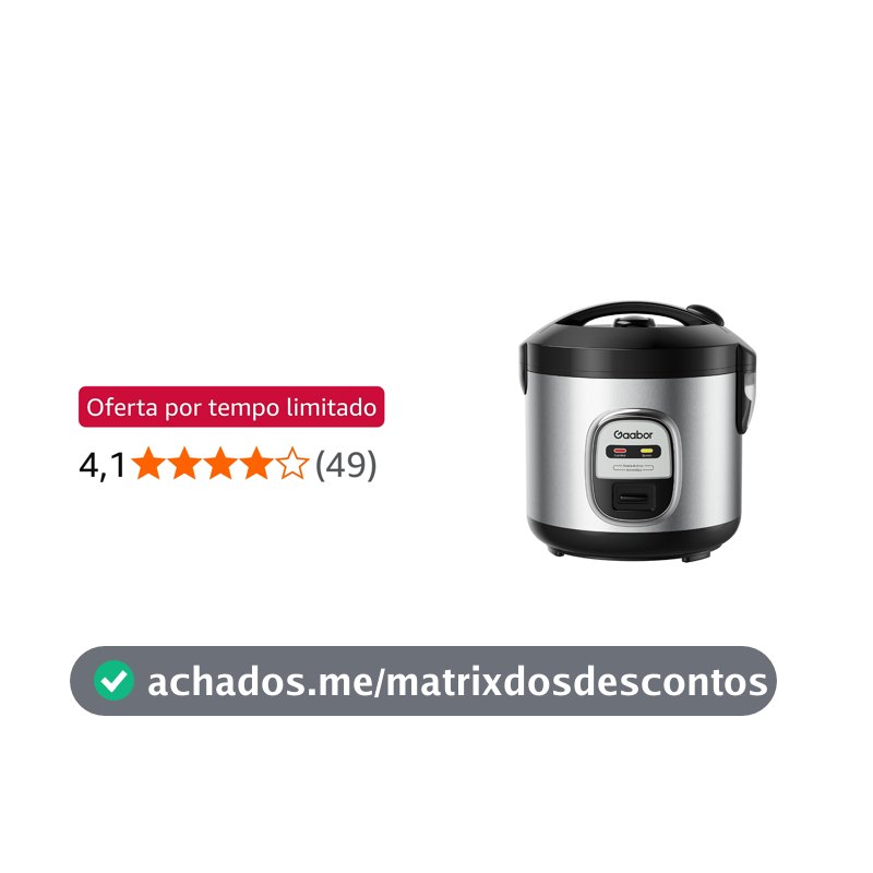 Panela De Arroz Rc-20M01A, 220V, 5 Xícaras 220V - Gaabor