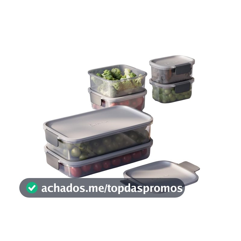 Electrolux Kit 6 Potes Herméticos Plástico Multiuso Vedação Silicone