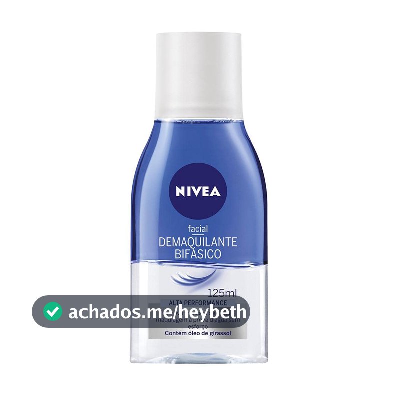 NIVEA Demaquilante Bifásico 125ml, Remove Maquiagem à Prova D'água, Protege Cílios, Gentil com a Pele