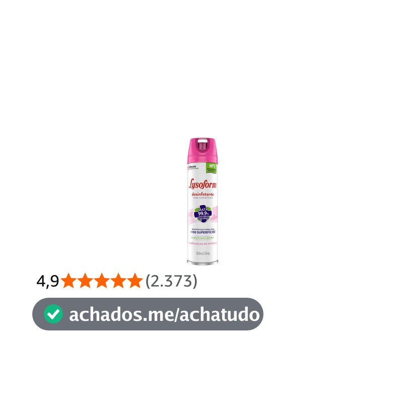 Lysoform Desinfetante Lembranças de Infância, Aerosol 360ml