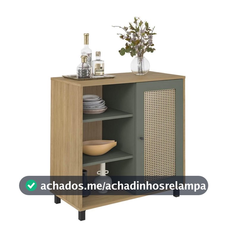 Artely Buffet Charlotte com 1 Porta, Carvalho/Menta