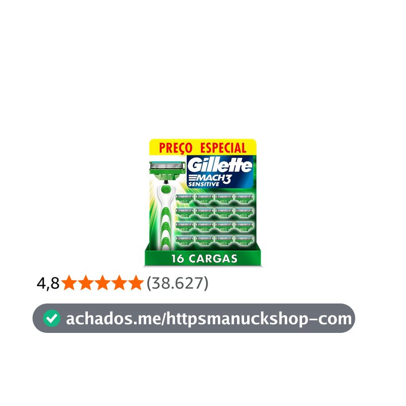 Carga para Aparelho de Barbear Gillette Mach3 Sensitive 16 unidades