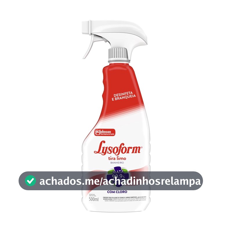 Lysoform Desinfetante Tira Limo para Banheiro com Cloro, Borrifador 500ml