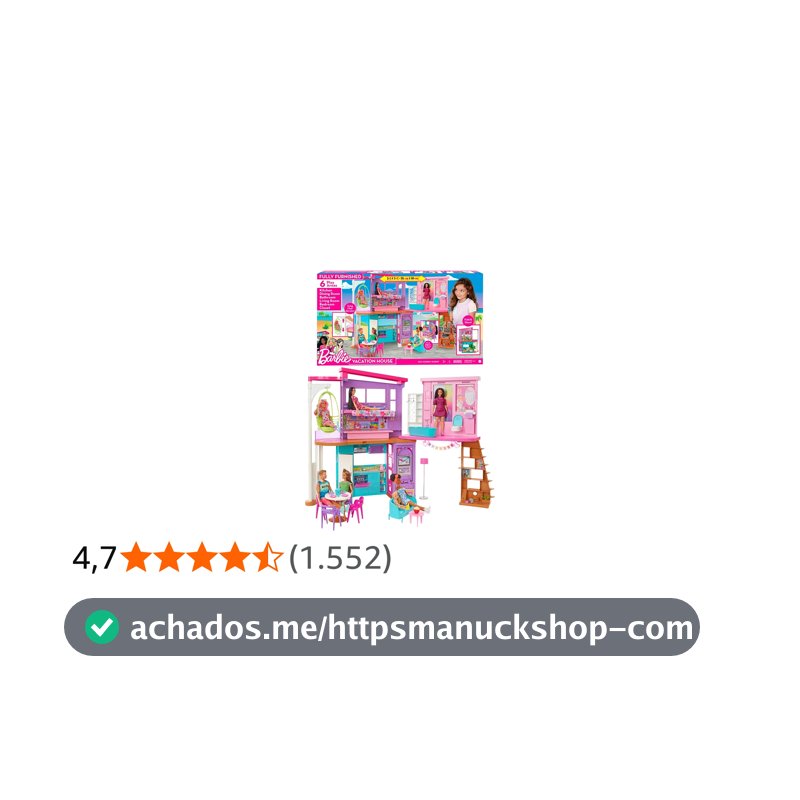 Casa de Bonecas Barbie Malibu Mattel. Casa com dois andares, móveis e mais de 30 peças para brincar e criar histórias. para crianças a partir dos 3 anos.