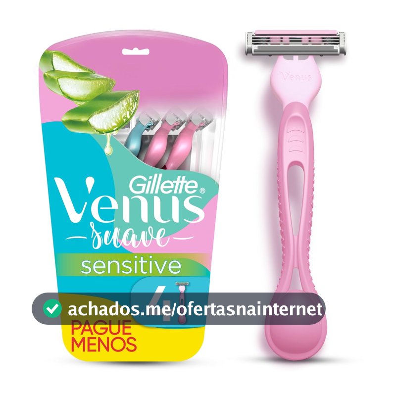 Aparelho de Depilação Gillette Venus Suave Sensitive, 4 Unidades