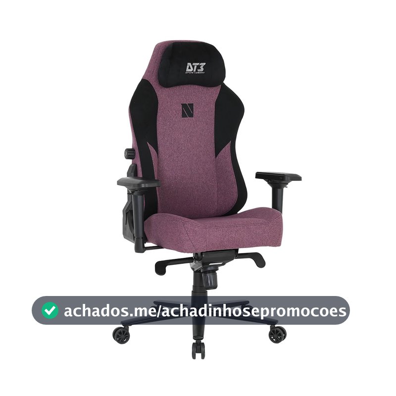 Cadeira Gamer DT3 Nero, Revestimento com Tecido DT3 Max2Weave, almofada magnética, apoio lombar integrado, braços 4D+, suporta até 140 e altura máx. de 1,85m(Grape)
