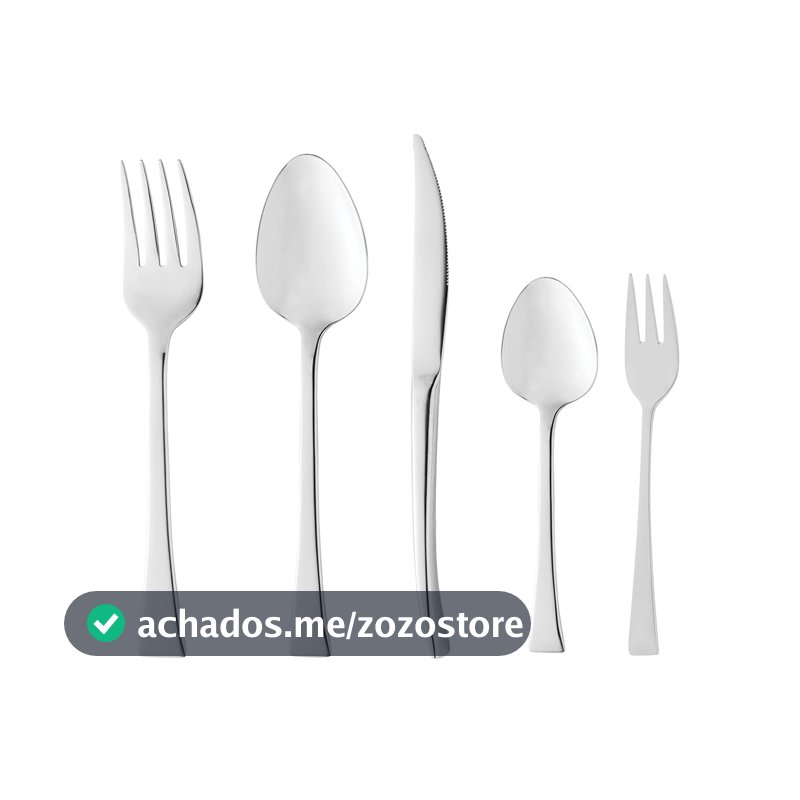WOLFF Faqueiro de Aço Inox Berna 30 Peças - Mesa Posta - Itens Para Casa - Utensílios de Cozinha - Enxoval - Casamento - Decoração