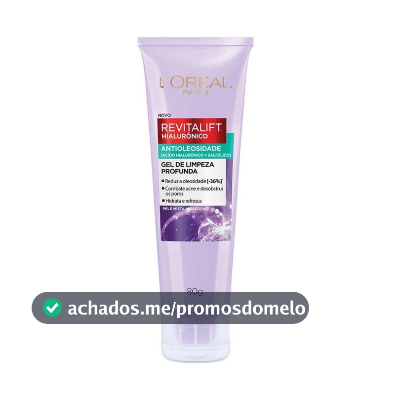 L'Oréal Paris Gel de Limpeza Antioleosidade Revitalift Hiaurônico, 80g