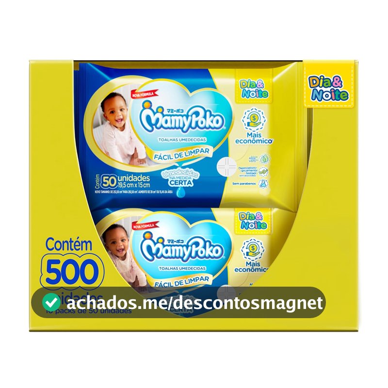 MamyPoko Lenços Umedecidos Dia&Noite 500 Unidades