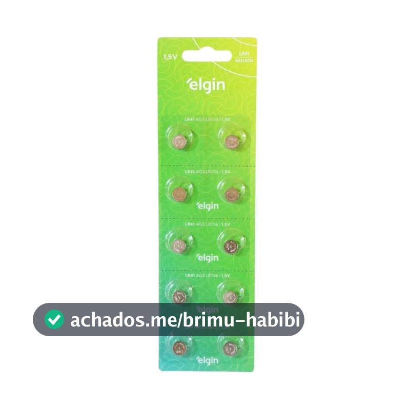 Elgin Bateria Alcalina com 10 Unidades de 1, 5V Tipo LR41, LR736, AG3 Baterias