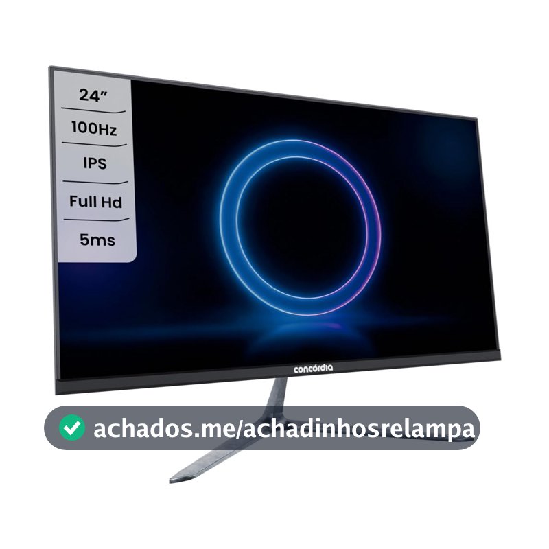 Monitor Gamer Concórdia 24" H238D IPS Full HD 100Hz FreeSync sRGB 100% HDMI DisplayPort VESA LED