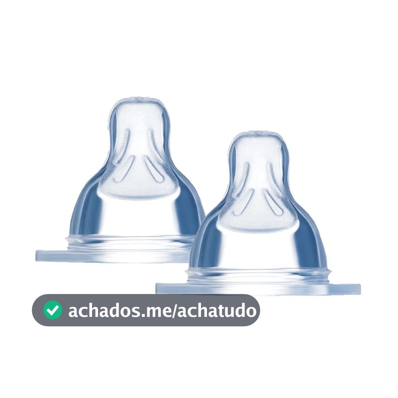 MAM Baby Kit com 2 Bicos de Mamadeira de Silicone SkinSoft Número 2, Fluxo Médio para Crianças 2+ Meses, Transparente