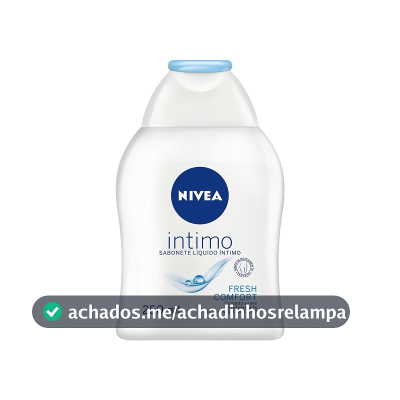 NIVEA Sabonete Líquido Íntimo Fresh Comfort 250ml, Limpeza Suave, Mantém pH Natural, Aloe Vera, Cuidado Refrescante, Uso Diário