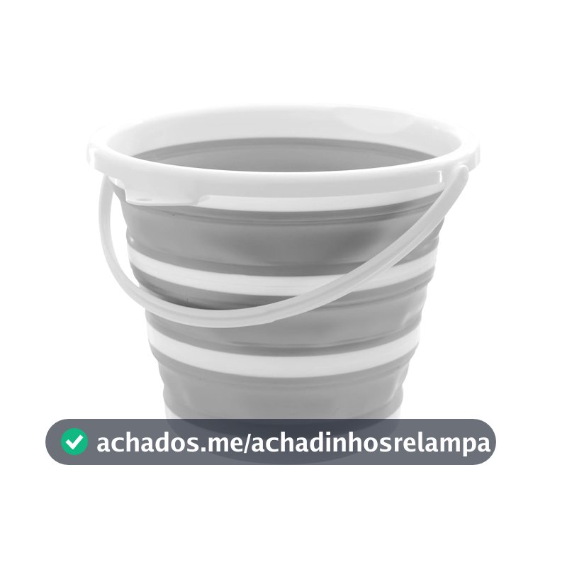 Powermaid Balde Retrátil de Silicone Multiuso - com Alça Dobrável - 10 Litros
