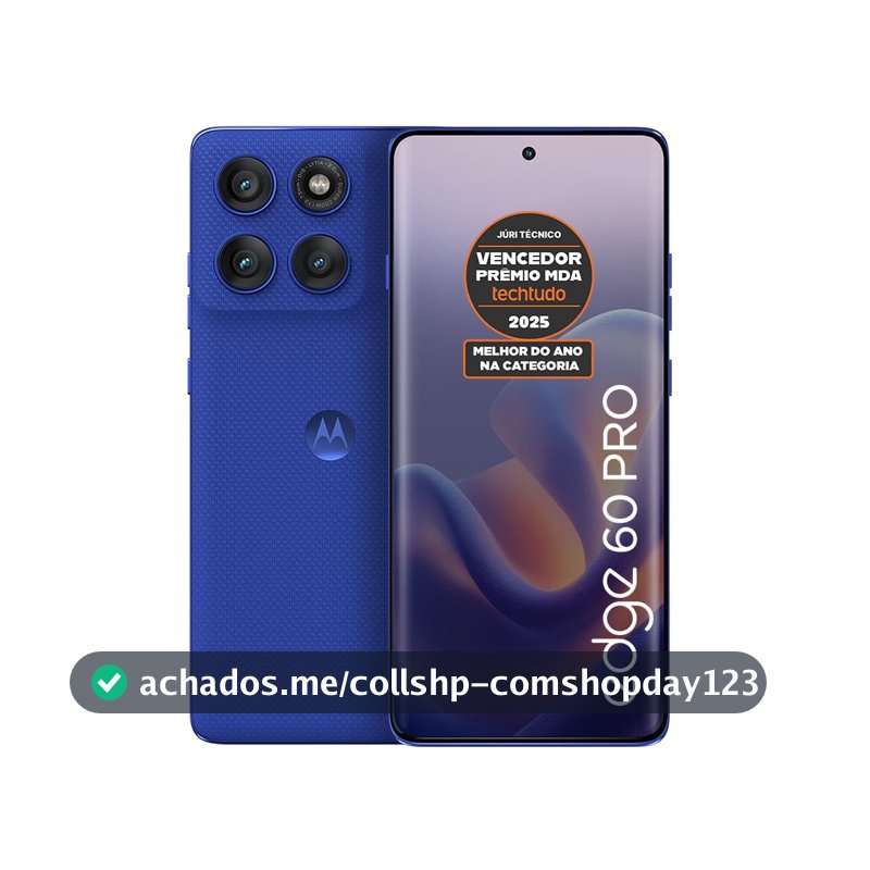 Smartphone Motorola Edge 60 PRO 5G - 256GB 12GB RAM+12GB Ram Boost Tela Quad-Curve moto AI 50MP Sony Camera ultrarresistencia militar IP68 + IP69 - Azul Marinho