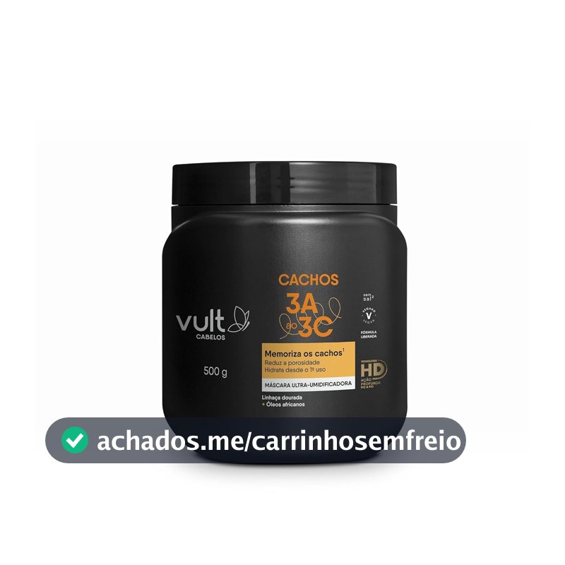 Máscara Capilar para Cachos Vult, 500g