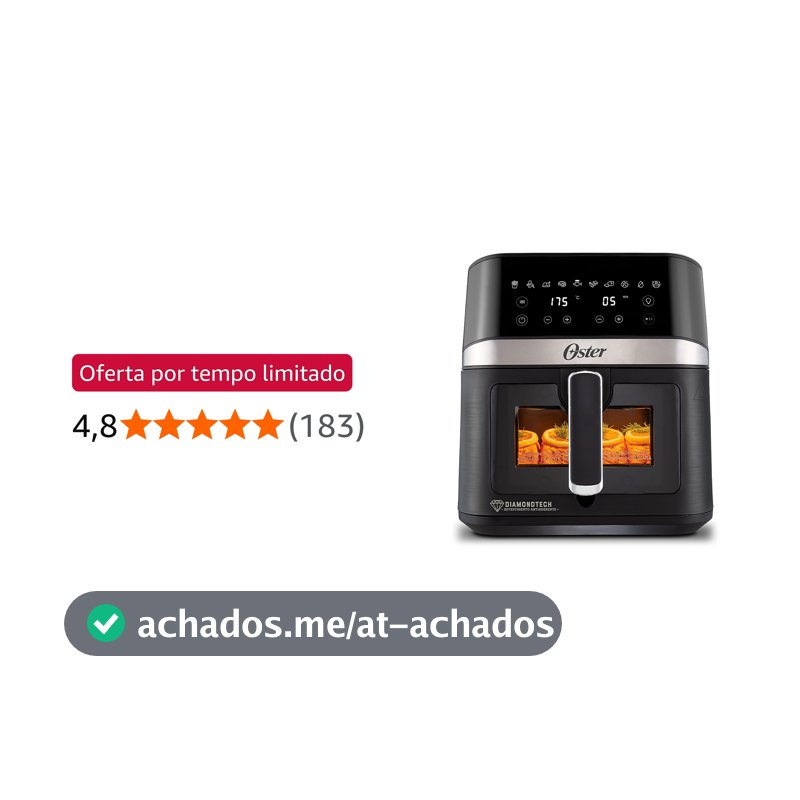 Fritadeira DiamondTech Oster 6L com Visor Transparente - 220V