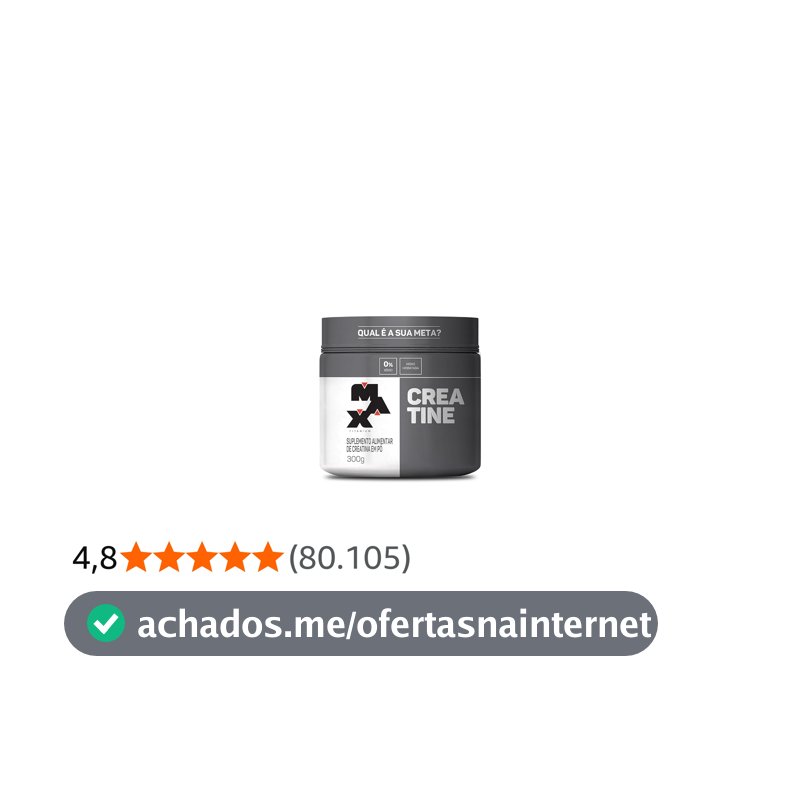 Max Titanium Creatina Pote Monohidratada (300g) 100% Pura