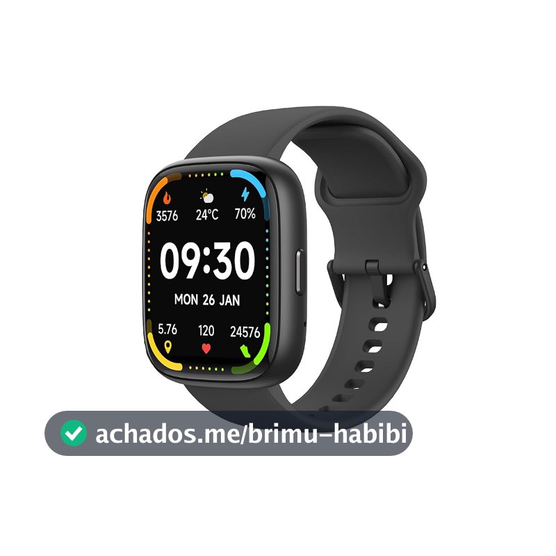 Bettdow SmartWatch, relogio smartwatch com Ecrã tátil e Alexa, à prova d'água IP68, relogio feminino e masculino, com 100+ modo esportivo e recebimento de notificações(preto)