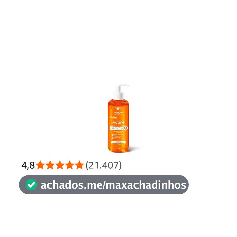 Darrow Actine Gel de Limpeza Facial Pele Acneica com Ácido Salicílico e Vitamina C 400g