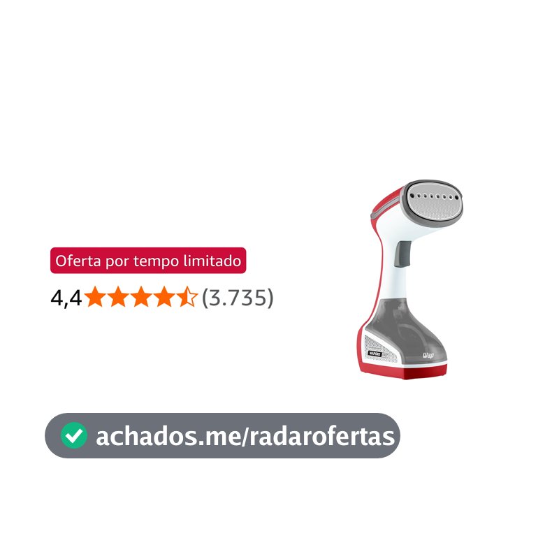 WAP Vaporizador de Roupas e Tecidos WAPORE FAST 1250 com Escova, Capacidade de 200ml, Vapor Quente 160°C, 1250W, 127V