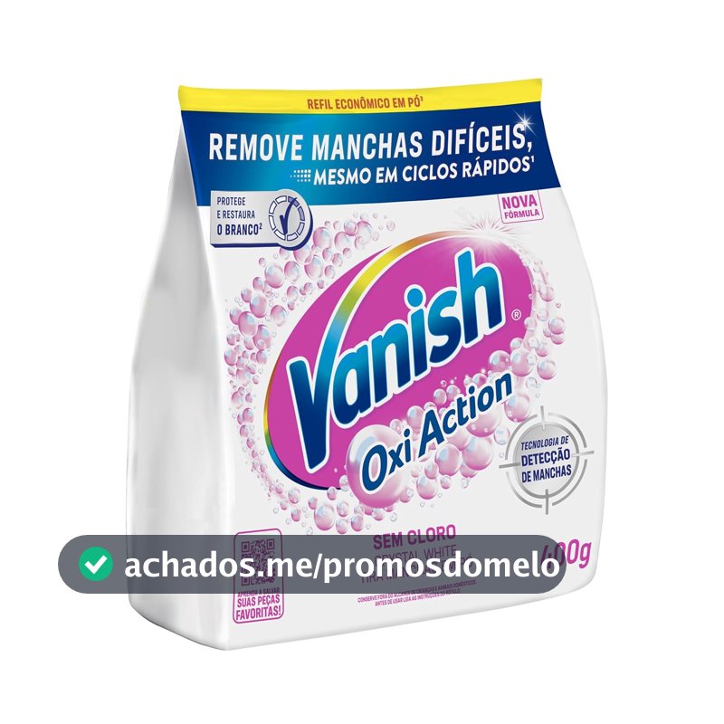 Tira-Manchas em Pó Vanish Oxi Action, Roupas Brancas, 400g
