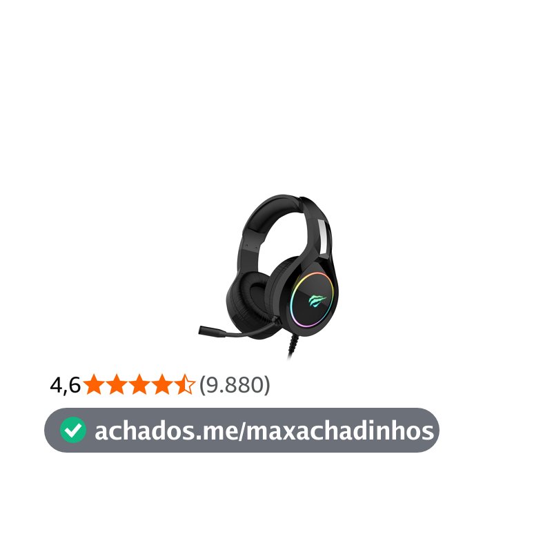 Havit Headphone Fone de Ouvido H2232d, Gamer, Iluminação RGB, com Microfone, Falante de 50mm, Conector 3.5mm, HAVIT, HV-H2232d, Cabo USB para Iluminação