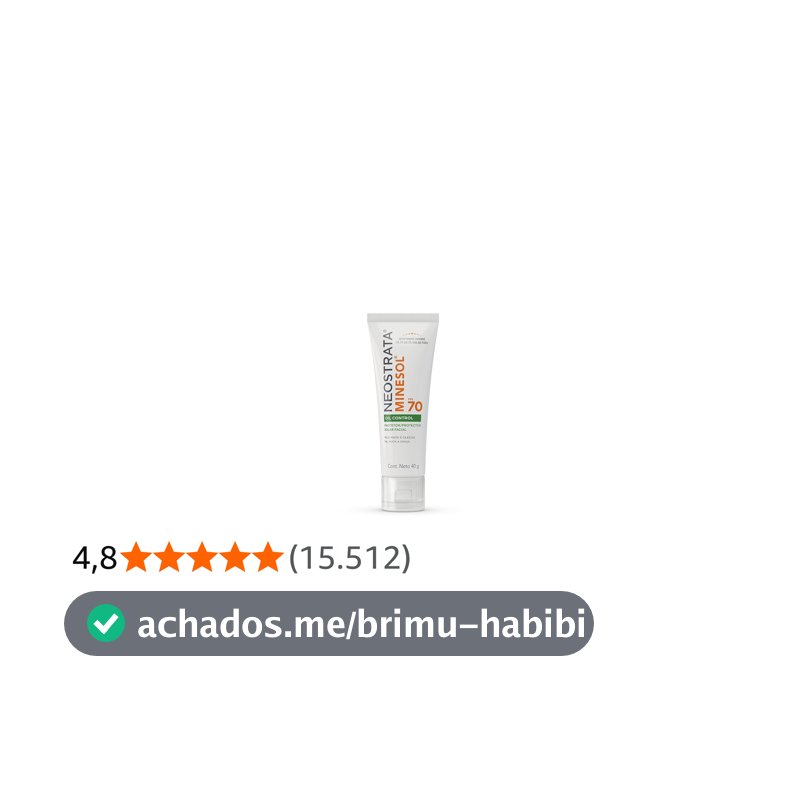 Protetor Solar Facial Minesol Oil Control, Sem Cor, FPS 70, 40g
