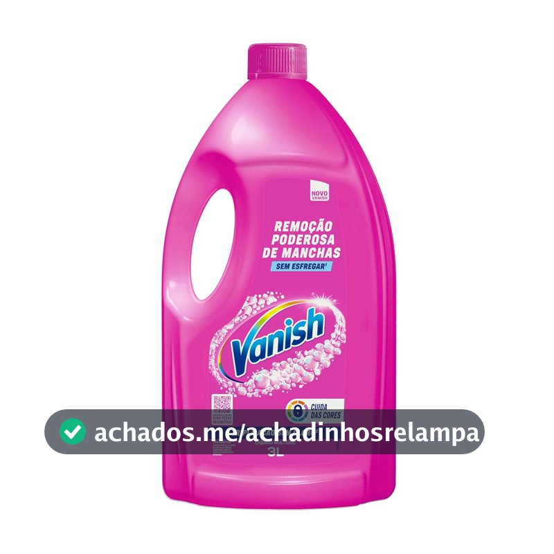 Tira Manchas Líquido Vanish Oxi Action Pink 3L para Roupas Coloridas. Sem Cloro, Remove Manchas sem Danificar o Tecido, Preserva as Cores e Deixa as Roupas com Aparência de Nova