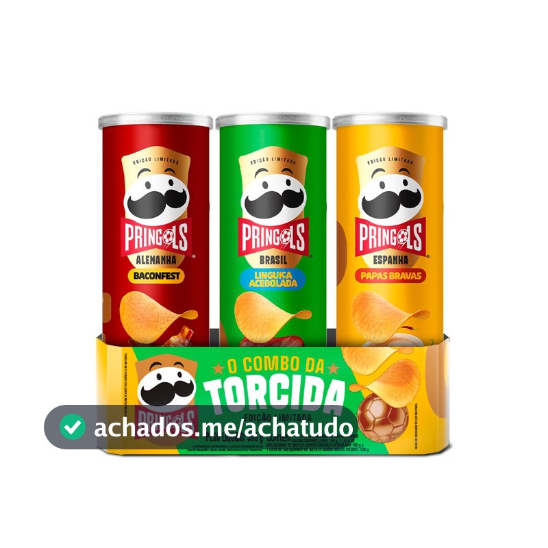 Salgadinho Batata Frita Pringles Tripack Especial Festa do Futebol