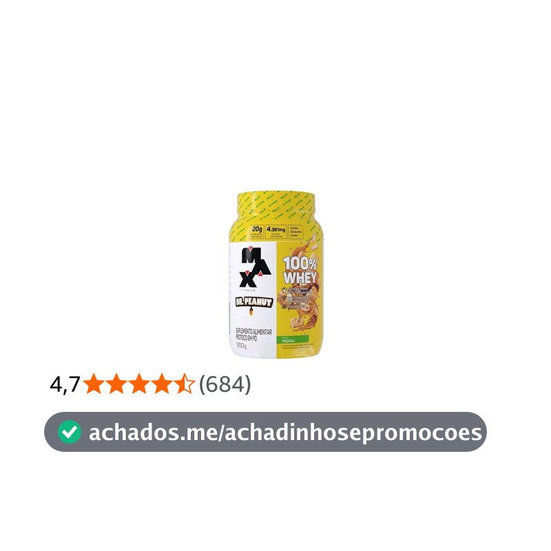100% Whey Max Titanium x Dr. Peanut (900g), Paçoca