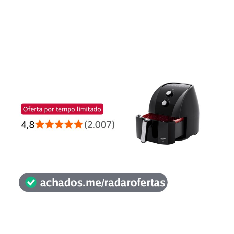 Fritadeira Air Fryer Britânia 5,5L 1500W BFR50 Redstone 220V