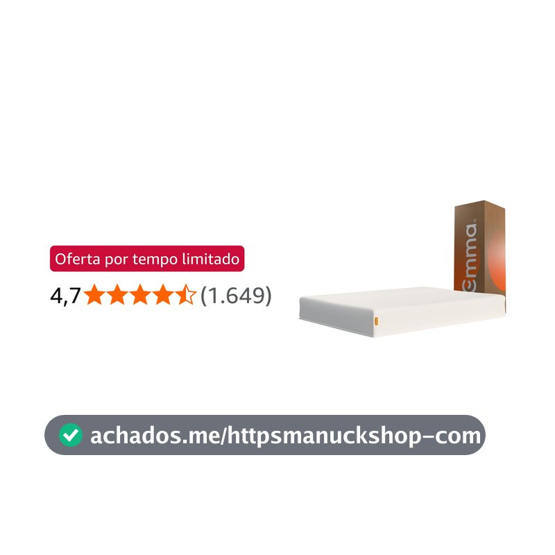 Colchão Casal Emma Basics 17 cm - 138x188 cm, Espuma D28 17cm com Tecnologia Alemã, Firmeza Ideal, Suporte Confortável, 100 Noites de Teste e 5 Anos de Garantia