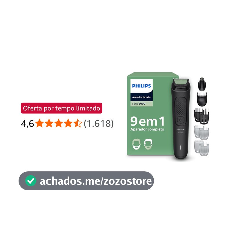 Philips Aparador e Barbeador Elétrico Série 3000 All-in-One 9 em 1