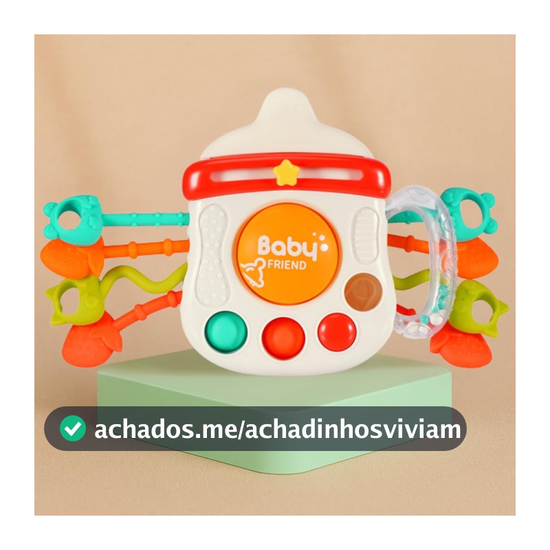 Mordedor Sensorial para Bebês com Pop It e Texturas Livre de BPA