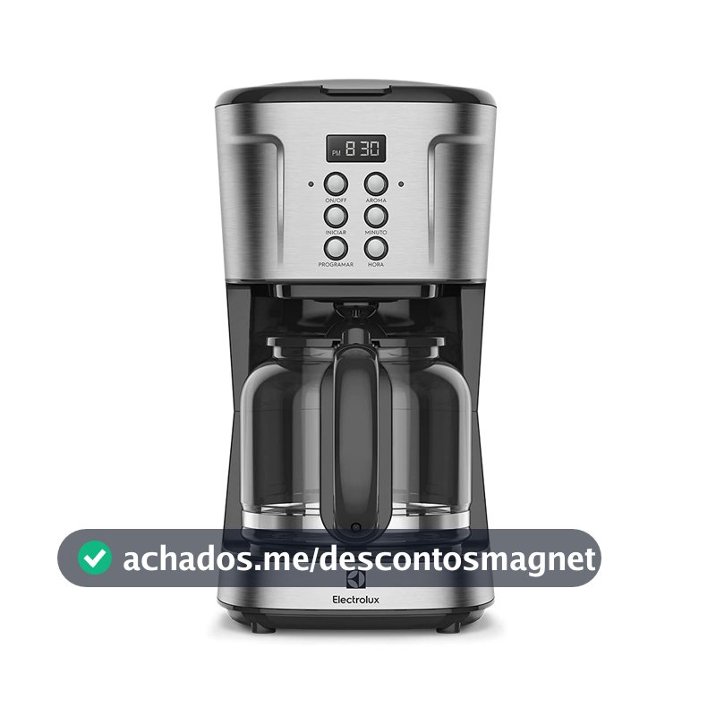 Cafeteira Elétrica Electrolux inox filtro permanente removivel capacidade 1,5L 38 xicaras função timer painel digital desligamento automatico ECM30 127v, cor aço escovado