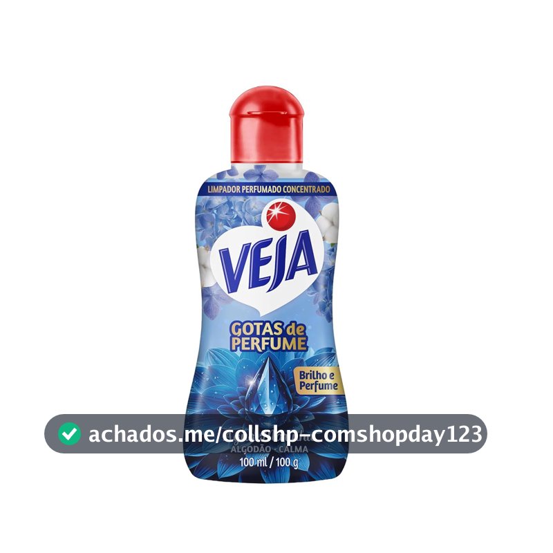 Veja Gotas de Perfume Água Marinha Algodão Limpador Perfumado Concentrado 100 ml