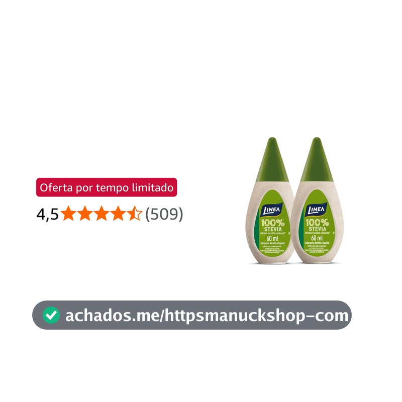 Linea Kit 2 Adoçantes Stevia 100% Natural 60ml - 2º unidade com 50%