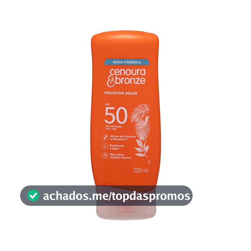 Protetor Solar FPS 50 Cenoura & Bronze 200ml