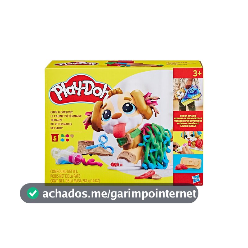 Play-Doh, Massinha de Modelar Infantil, Pet Shop - Conjunto de Brinquedo com Figura de Cachorro, Acessórios e 5 Potes - A partir de 3 Anos
