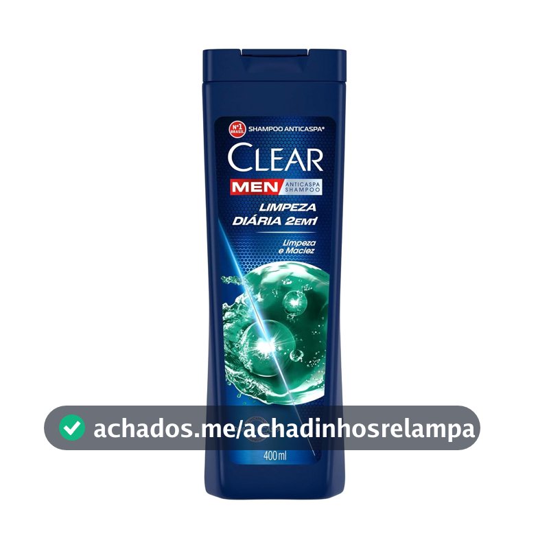 Clear Men Limpeza Diaria 2 Em 1 - Shampoo Anticaspa 400Ml