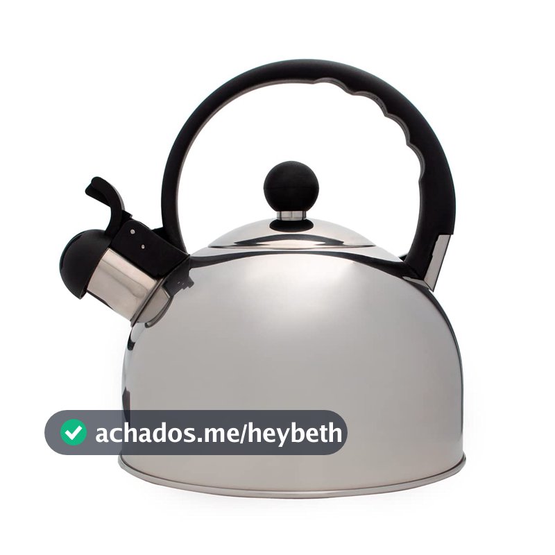 Mimo Style Chaleira Com Assobio de Alerta, Alça e Tampa Flip-up, Capacidade para 2 Litros e Acabamento Espelhado, Produzida em Aço Inox Resistente e Duradouro