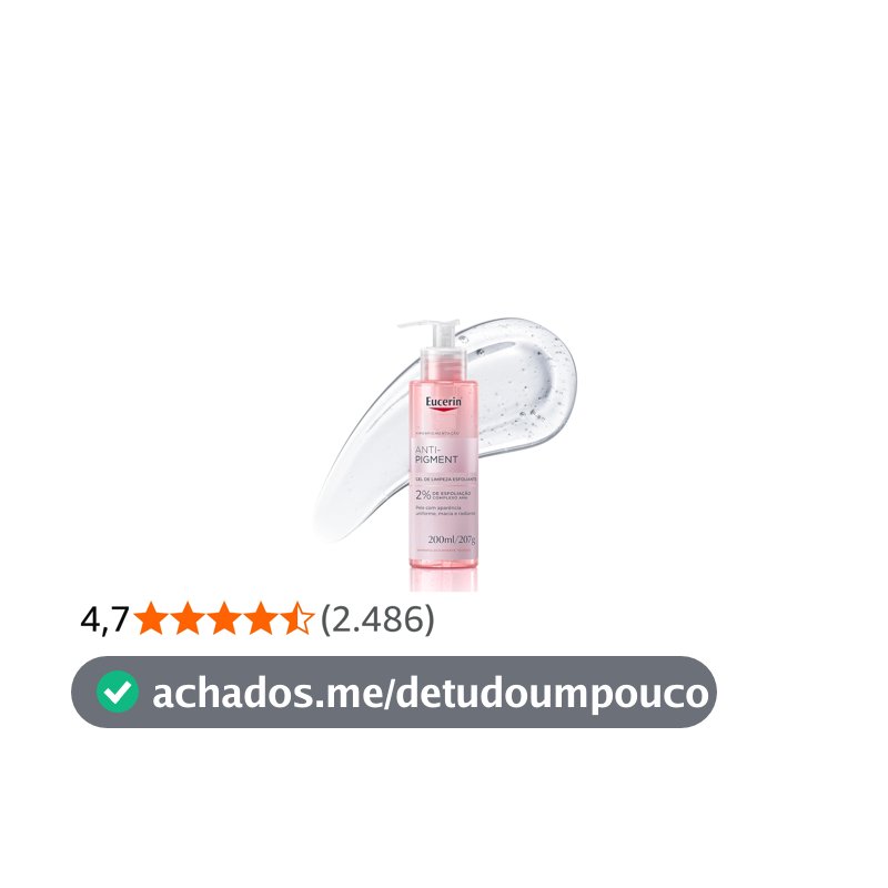 EUCERIN Gel de Limpeza Facial e Corporal 200ml, Anti-Pigment, Esfoliação Suave, Esfoliante, Pele Uniforme