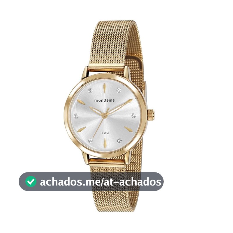 Relógio Mondaine Feminino Dourado Casual Fashion - 76733lpmvde