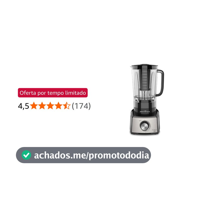 Britânia Liquidificador BLQ1380P Pro Maxx 6 Inox 3L 1200W 220V